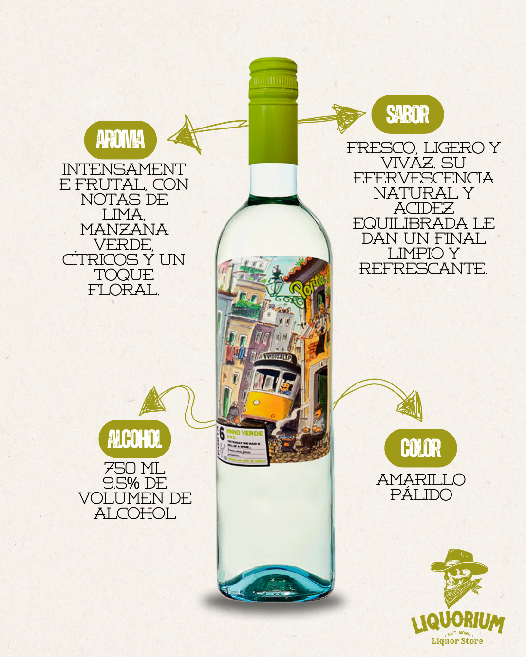 VINO BLANCO PORTA 6 VINHO VERDE 750ML