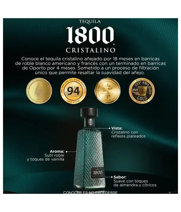 TEQUILA 1800 CRISTALINO 700 ML