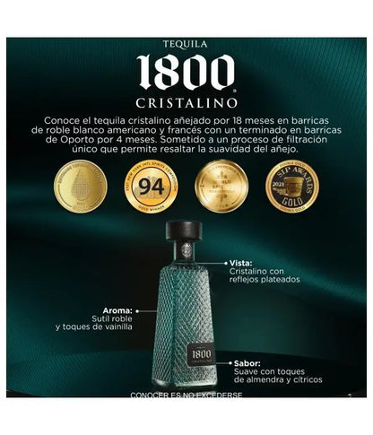 TEQUILA 1800 CRISTALINO 700 ML